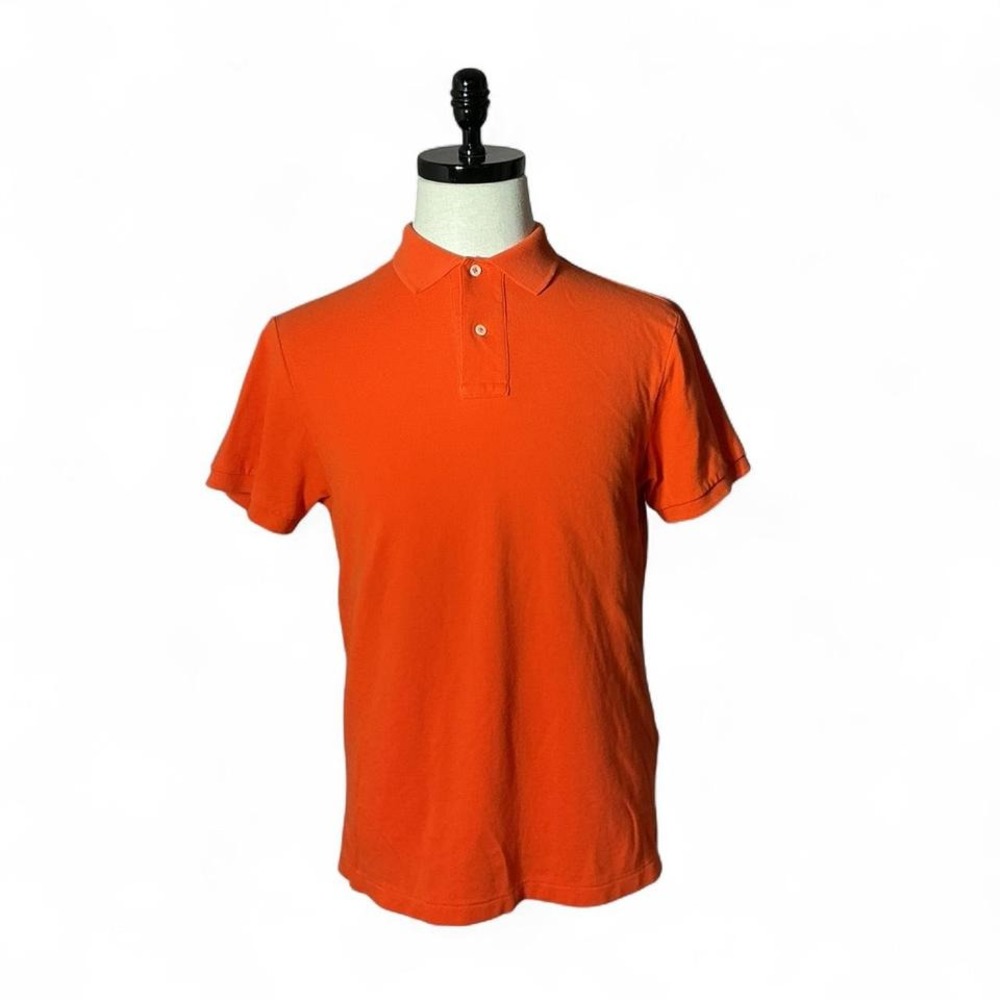 Cremieux Mens Polo Shirt M Medium Orange Cotton Short Sleeve Casual